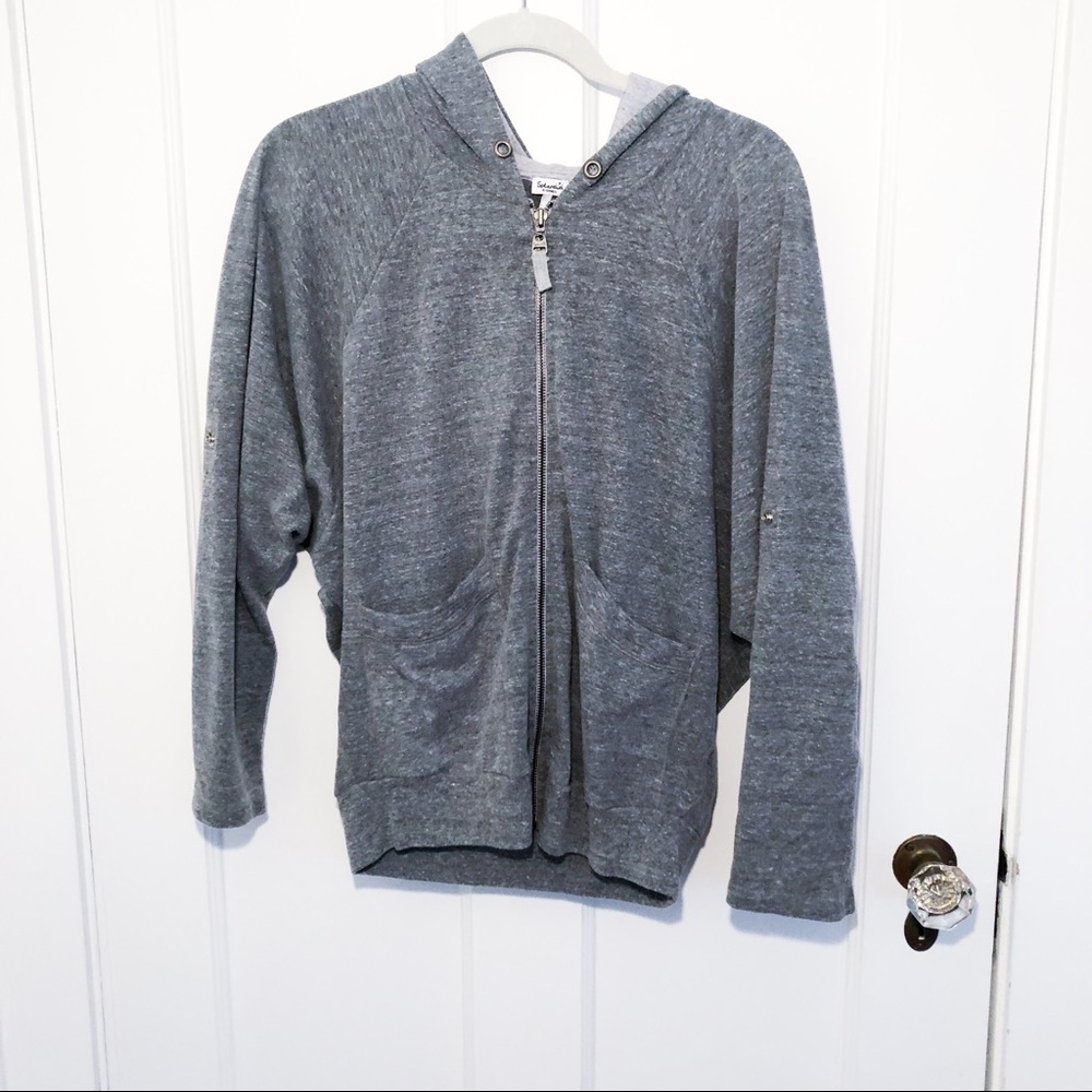 Splendid Gray Zip Up Slouch Hoodie Size XS